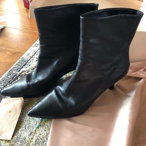 Black leather Prada boots (booties)